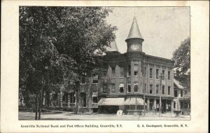 Granville New York NY Bank & Post Office c1905 Postcard