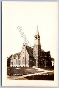 K50/ Vinton Iowa RPPC Postcard c1910 Baptist Church Building 229