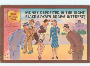 Linen Risque MEN WATCH SEXY GIRL PUT MONEY IN STOCKING AB6412-14