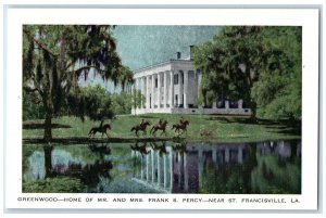 c1960's Greenwood Home Of Mr. And Mrs. Frank Percy St. Francisville LA Postcard