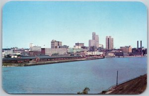 Vtg Toledo Ohio OH City Skyline Maumee River 1950s View Postcard