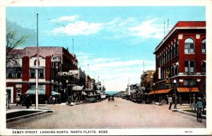 Nebraska North Platte Dewey Street Looking North 1938 Curteich