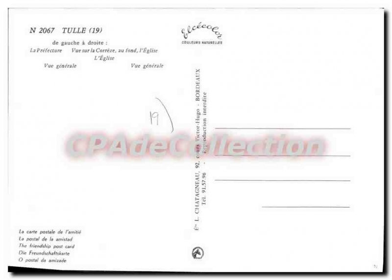 Postcard Modern Tulle Prefecture View Gnrale church
