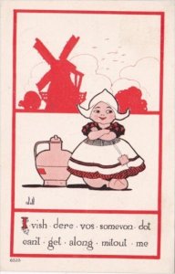 Young Dutch Girl Wishing For Someone 1909 Signed Wall