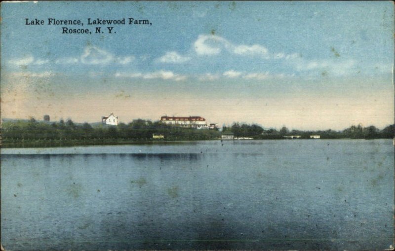 Roscoe NY Lake Florence c1910 Postcard