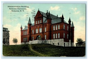 1913 Syracuse New York NY, Administration Building Syracuse University Postcard 