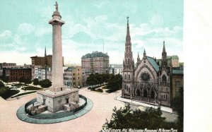 Vintage Postcard 1910's Washington Monument Mt. Vernon Place Baltimore Maryland