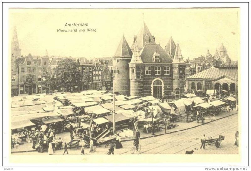 Nieuwmarkt Met Waag, Amsterdam (North Holland), Netherlands, 1900-1910s