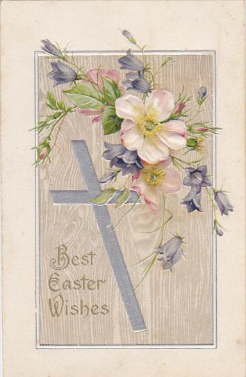 Easter Silver Cross with Beautiful Flowers 1909