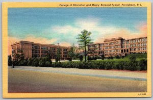 Providence Rhode Island 1940s Postcard College Of Education Henry Barnard School