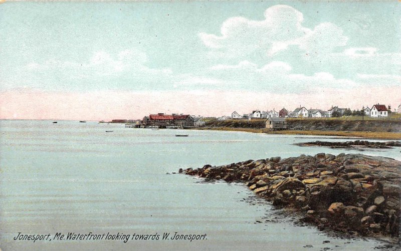Jonesport, ME Maine  WATERFRONT HOMES~BEACH  Washington County ca1910's Postcard 