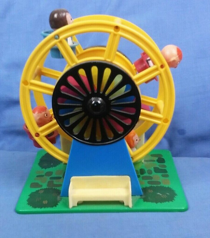 Vintage Plastic Wind Up Musical Ferris Wheel Toy Made In Hong Kong 1970/80s 