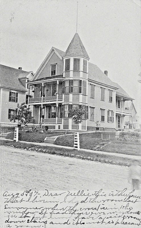 Manchester NH House With a Turret & Growing Trees Real Photo Postcard