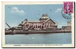 Old Postcard Saint Malo Basin and the Municipal Casino