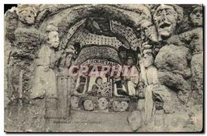 Old Postcard Rotheneuf The carved rocks