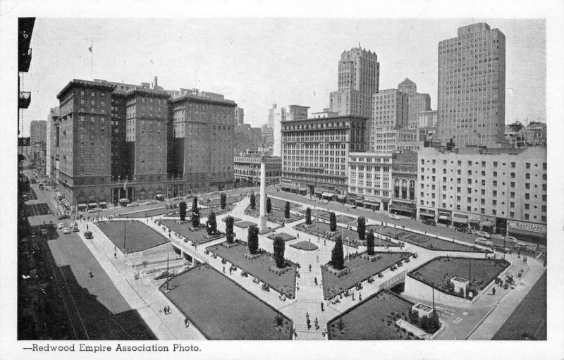 UNION SQUARE San Francisco, CA Center Monument c1930s Vintage Postcard