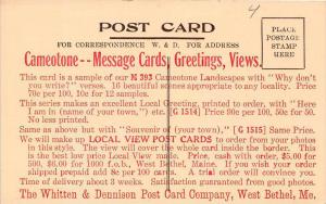 17165 Cametone Message Cards, The Whitten Dennison Post Card Company