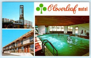 MEDICINE HAT, Alberta Canada ~ Roadside CLOVERLEAF MOTEL Pool c1960s  Postcard