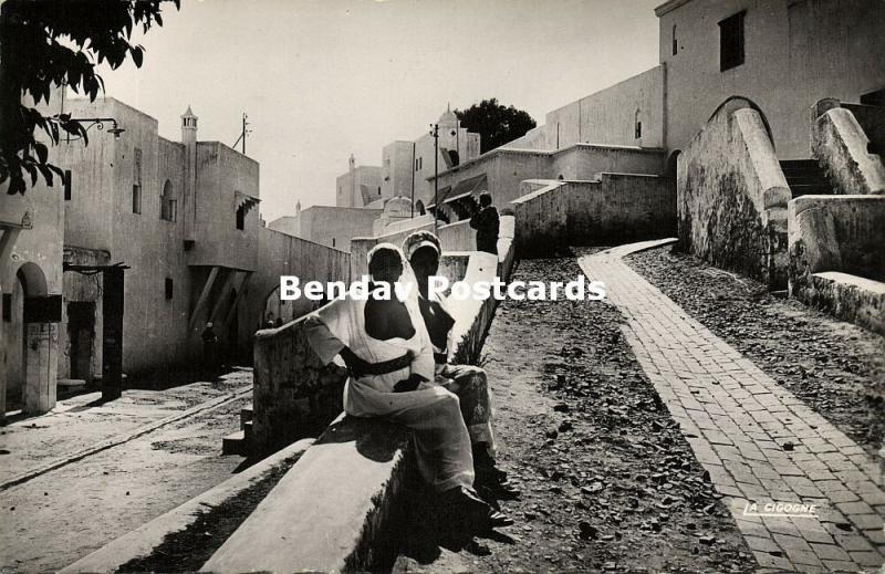 morocco, CASABLANCA, Street Scene with Topless Nude Girls (1950s) RPPC