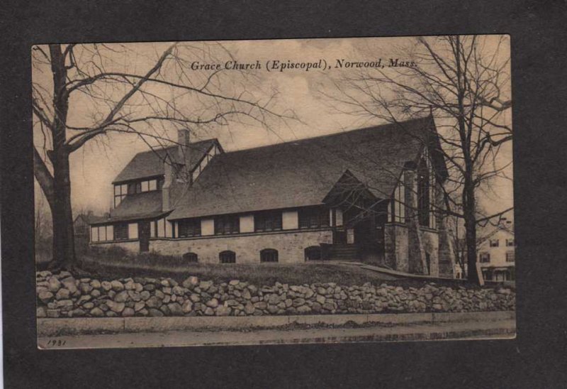 MA Grace Church Episcopal Norwood Mass Massachusetts Postcard