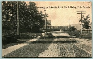 Looking up Lakeside Road North Hatley Quebec Canada UNP DB Postcard F12