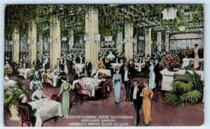 PORTLAND, Oregon OR ~ Hotel Multnomah ARCADIAN GARDEN Dining Room 1914 Postcard