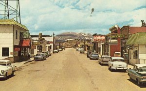 Vintage Postcard - Street View - Front Street - Fairplay, Colorado Old Cars