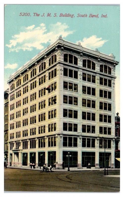 Early 1900s The JMS Building, South Bend, IN Postcard