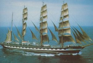 Kruzenshtern Germany Boat Cutty Sark Tall Ships Race Postcard