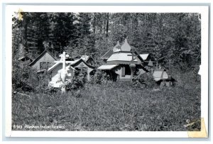c1950's Alaskan Indian Graves Alaska AK Robinson RPPC Photo Vintage Postcard