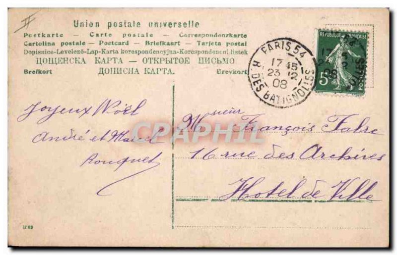 Old Postcard Fantasy Father Christmas Child