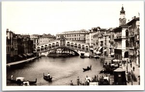 Venezia Ponte Di Rialto Venice Italy Bridge Real Photo RPPC Postcard