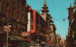 Vintage Postcard Grant Avenue Chinatown Main Street San Francisco California CA