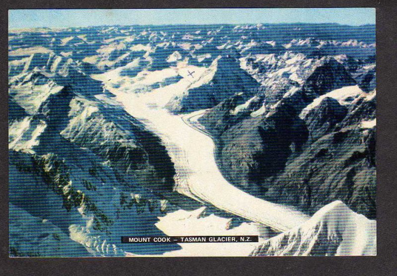 NZ View Mt Mount Cook Tasman Glacier New Zealand Postcard