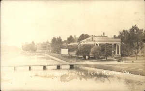 Fort Monroe VA View from Ramparts YMCA Bldg? c1920s Real Photo Vintage Postcard