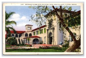 Entrance to New Hotel Agua Caliente Tijuana Mexico UNP WB Postcard Y17