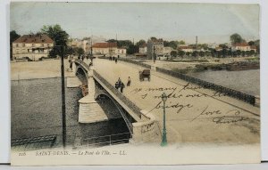 France SAINT DENIS Le Pont de I'lle  France c1905 Postcard L12