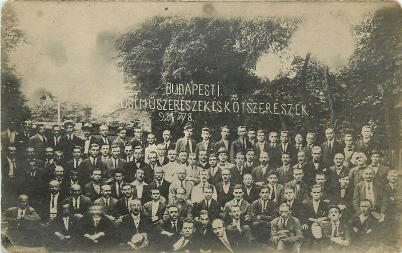 Hungary Budapest school history graduate students 1921 photo postcard