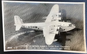 Mint England  Real Picture Postcard Imperial Airways Flying Boat Caledonia