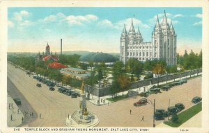 Salt Lake City Utah Temple Block Brigham Young Monument 1931 Postmark