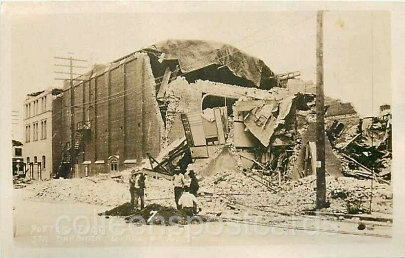 Santa Barbara, California, Potter Theatre, Exterior, 1925 Earthquake, RPPC No. 7