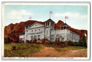 1922 Boulder Colorado Chautauqua Auditorium Flatirons In Background Postcard