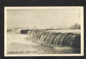 RPPC SANTA CRUZ CALIFORNIA SURF SUNNY COVE PACIFIC OCEAN REAL PHOTO POSTCARD