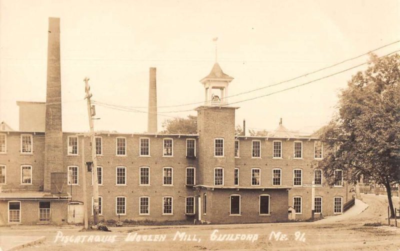 Guilford Maine Piscataque Woolen Mill Real Photo Vintage Postcard AA28940