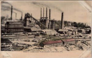 Lebanon Pennsylvania North Lebanon Furnaces Hand Colored Unposted Postcard Y10