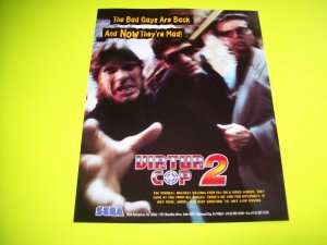 Sega VIRTUA COP 2 Original 1995 NOS Video Arcade Game Flyer Shootout Action   