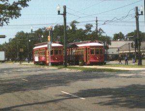 Gallery Quality,  Red Trolleys Near the Fairgrounds, New Orleans, LA Postcard