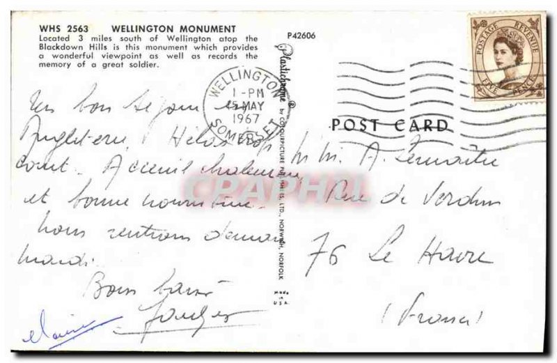 Modern Postcard Wellington Monument