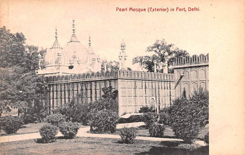 Pearl Mosque Exterior Fort Delhi India Unused 