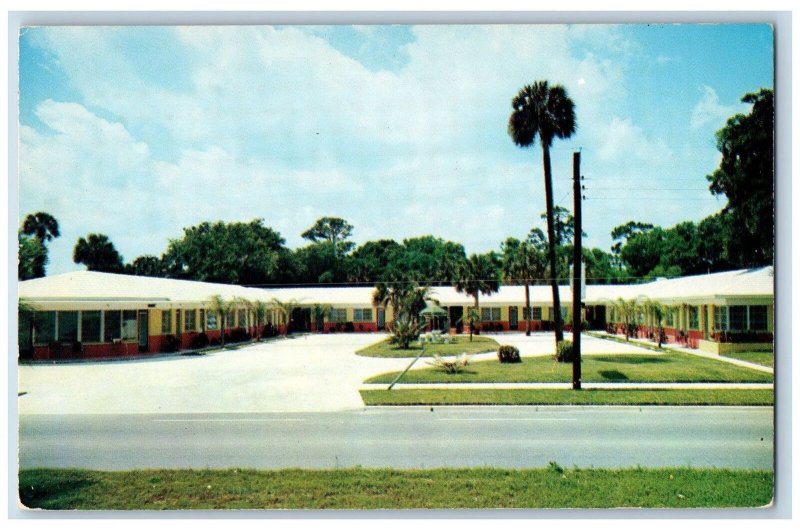 Daytona Beach Florida FL Postcard Night Fall Motel Exterior Roadside c1960's